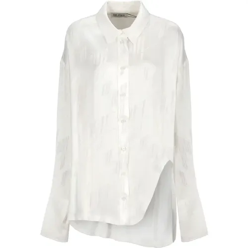 Ivory Cotton Shirt with Logo Detail , female, Sizes: M, S - The Attico - Modalova