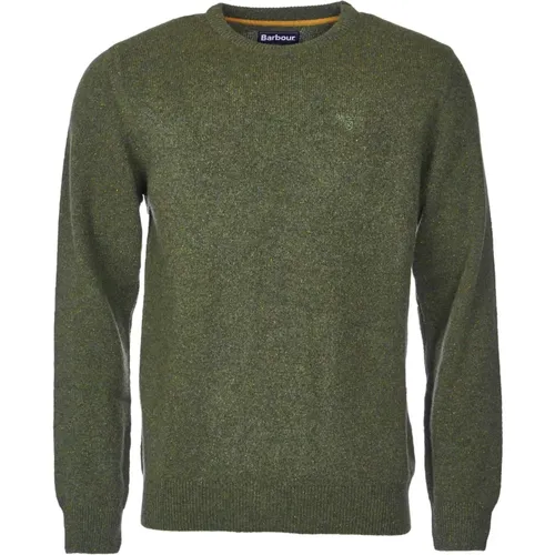 Waldgrüner Wollpullover mit Rundhalsausschnitt , Herren, Größe: XL - Barbour - Modalova