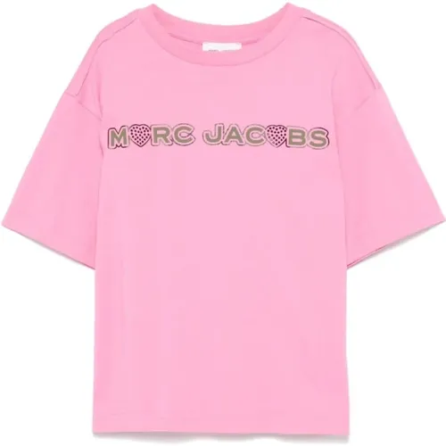 Rosa Strass Logo T-shirt - Marc Jacobs - Modalova