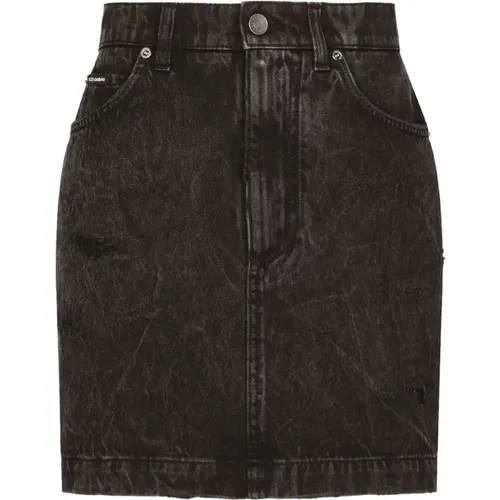 Mini Skirt with Ruffle Detail , female, Sizes: XS, M - Dolce & Gabbana - Modalova