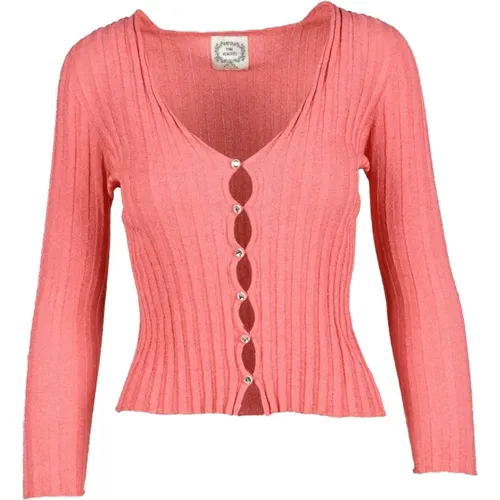 Memories, Leinen Baumwollmischung Top , Damen, Größe: XS - Pink Memories - Modalova