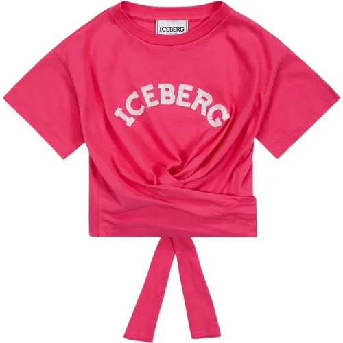 Kinder Logo Cropped T-shirt Iceberg - Iceberg - Modalova