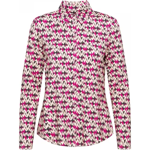 Random Ikat Bluse mit langen Ärmeln , Damen, Größe: M - &Co Woman - Modalova