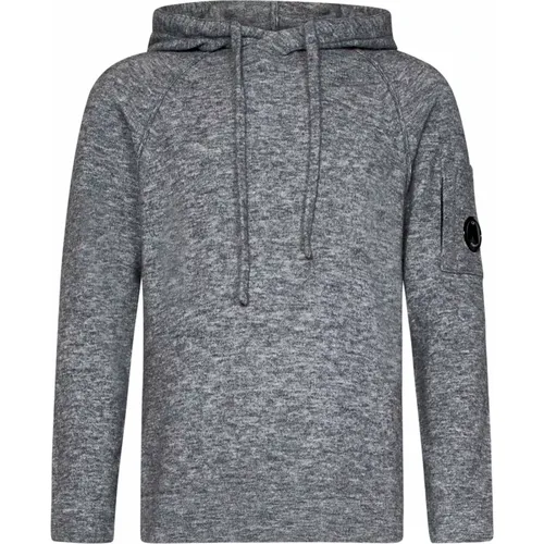 Grauer Pullover mit Linsendetail , Herren, Größe: L - C.P. Company - Modalova