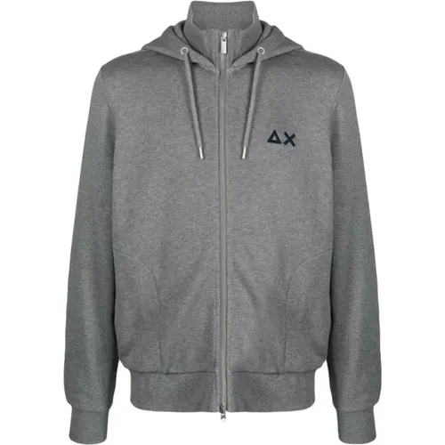 Grey Sweater with Embroidered Logo , male, Sizes: S, 3XL, L - Sun68 - Modalova