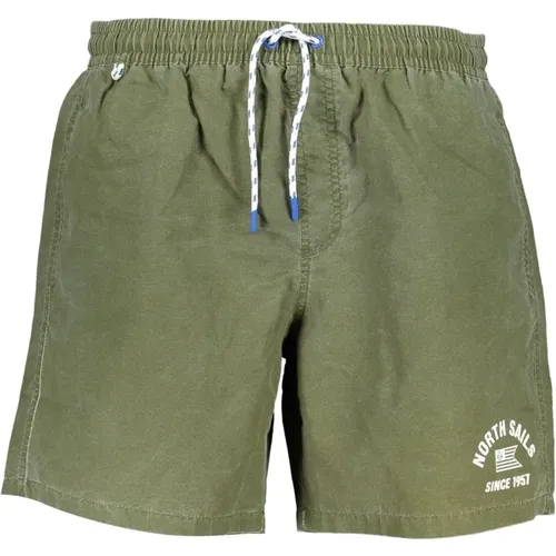 Grüne Herren Badehose mit Details , Herren, Größe: XL - North Sails - Modalova