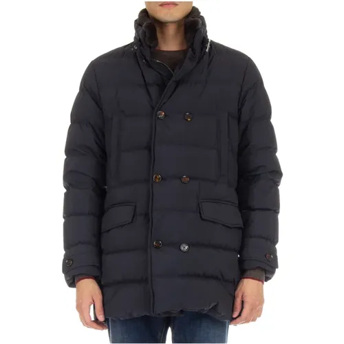 Zippered Coat with Detachable Hood , male, Sizes: 3XL, M, L, XL, 2XL - Moorer - Modalova