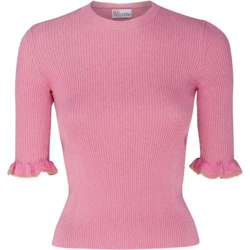 Ruched Detail Knit Top , female, Sizes: S - RED Valentino - Modalova