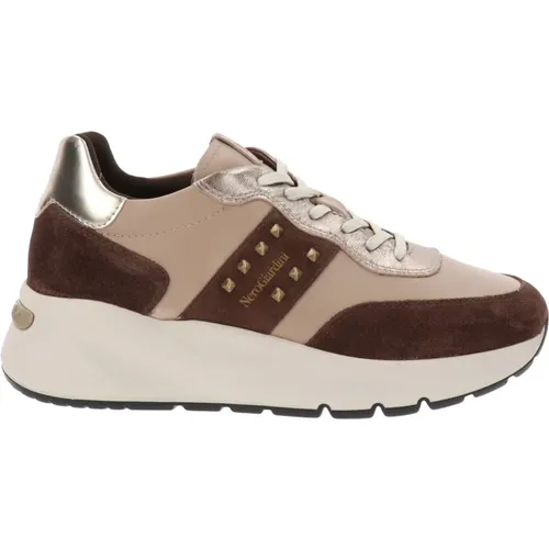 Leather Sneakers for Women , female, Sizes: 3 UK, 7 UK, 5 UK - Nerogiardini - Modalova