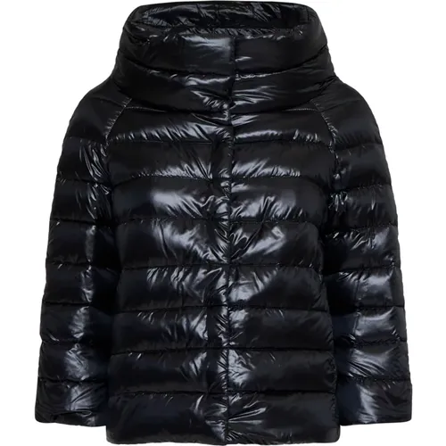 Schwarze Steppdaunenjacke , Damen, Größe: L - Herno - Modalova