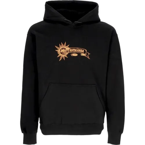 Schwarzer Hoodie mit Kängurutasche , Herren, Größe: XS - Propaganda - Modalova