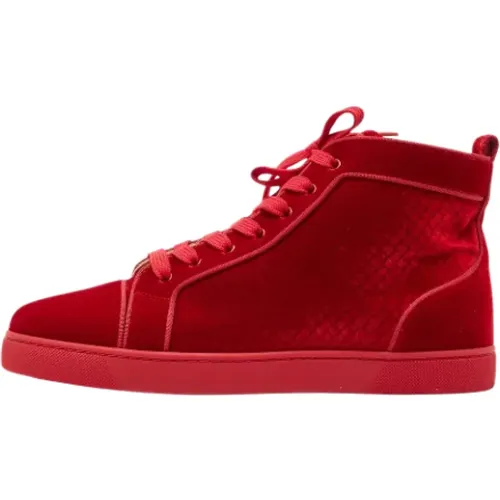 Pre-owned Velvet sneakers , female, Sizes: 10 UK - Christian Louboutin Pre-owned - Modalova