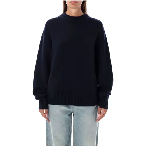 Cashmere Crewneck Knitwear Navy Aw24 , female, Sizes: ONE SIZE - Extreme Cashmere - Modalova