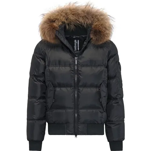 Feather Padded Bomber Jacket with Thick Fur Trim , male, Sizes: XL, 2XL, L, 3XL - BomBoogie - Modalova