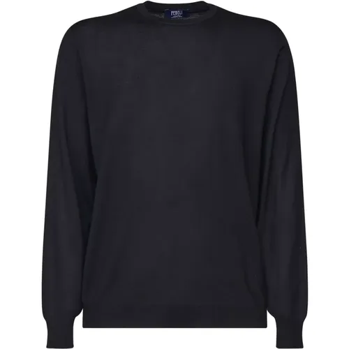 Wool Sweater Round Collar , male, Sizes: L, M, XL - Fedeli - Modalova