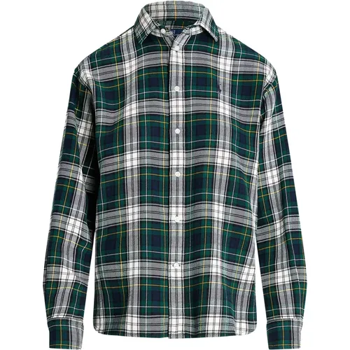 Plaid Blouse in Navy, White, Green , female, Sizes: S - Polo Ralph Lauren - Modalova