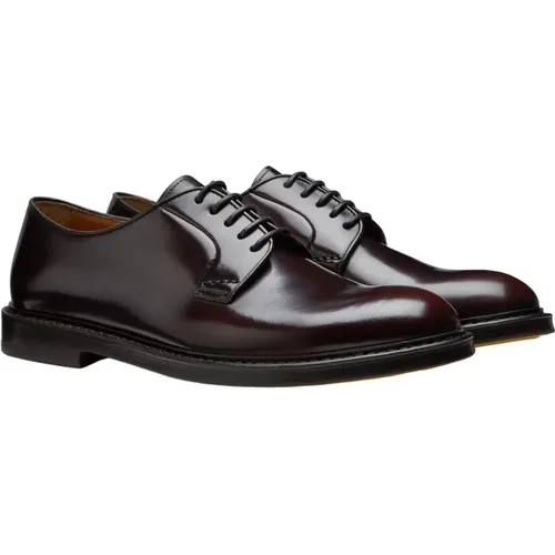 Burgunder Derby Schuhe , Herren, Größe: 45 EU - Doucal's - Modalova