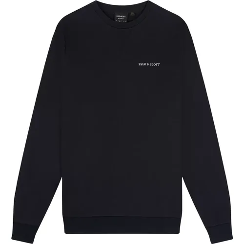 Loopback Bestickter Crew Neck Sweatshirt , Herren, Größe: 2XL - Lyle & Scott - Modalova