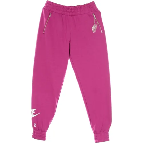 Cactus Flower/White Fleece Tracksuit Pants , female, Sizes: L - Nike - Modalova