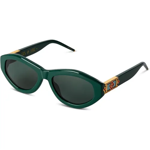 Grüne Sonnenbrille Stylischer UV-Schutz - Casablanca - Modalova