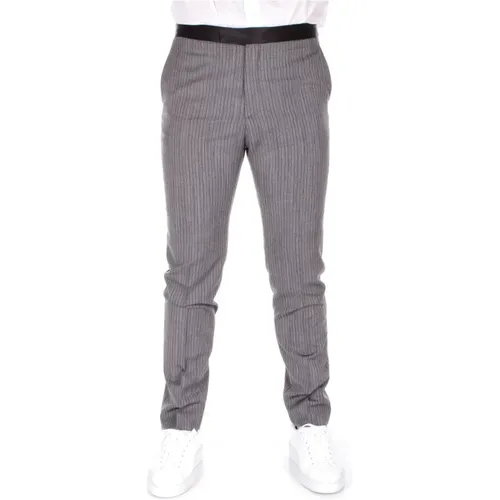 Grey Slim-Fit Trousers , male, Sizes: L - Tagliatore - Modalova