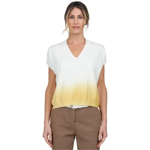Kurzarm Ombre T-shirt , Damen, Größe: L - Gran Sasso - Modalova
