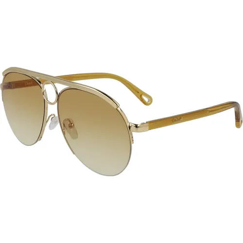 Golden Gradient Sunglasses Ce152S-842 , female, Sizes: 59 MM - Chloé - Modalova