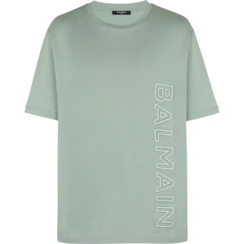 Oversize-T-Shirt mit eingeprägtem -ogo , Herren, Größe: L - Balmain - Modalova