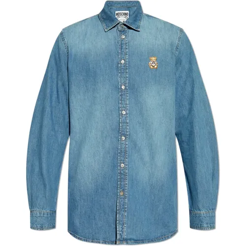 Denim shirt , male, Sizes: L, XL, M - Moschino - Modalova