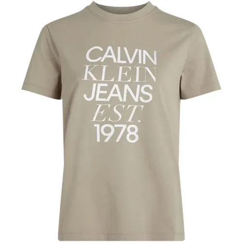 Logo Print Baumwoll T-Shirt - Calvin Klein - Modalova