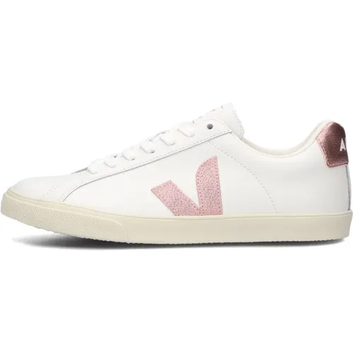 Weiße Leinwand Low Top Sneakers , Damen, Größe: 36 EU - Veja - Modalova