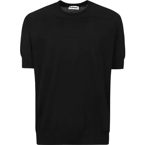 Schwarzes Woll-T-Shirt Rundhals , Herren, Größe: S - Jil Sander - Modalova