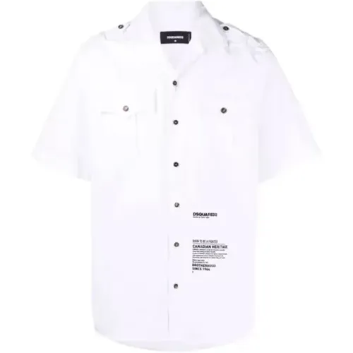 Cuban Collar Shirt Ss22 , male, Sizes: M, S - Dsquared2 - Modalova