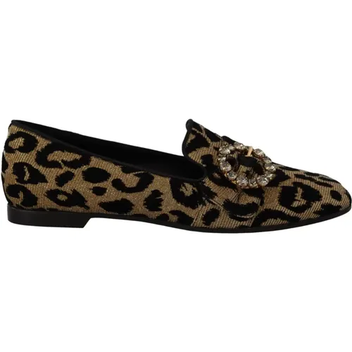 Leopardenmuster Kristall Loafers - Dolce & Gabbana - Modalova