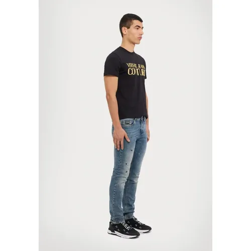 Slim Jeans Milano Damaged , male, Sizes: W35, W31, W34, W30, W32, W33, W36, W29, W38 - Versace Jeans Couture - Modalova