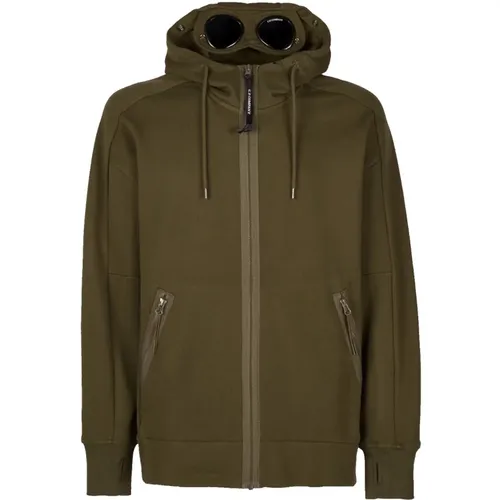 Diagonal Fleece Goggle Hoodie Style , male, Sizes: 2XL, XL, L - C.P. Company - Modalova