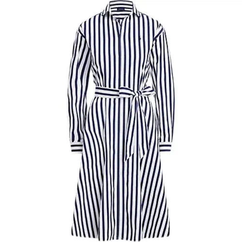Striped Cotton Shirt Dress , female, Sizes: 2XL - Polo Ralph Lauren - Modalova