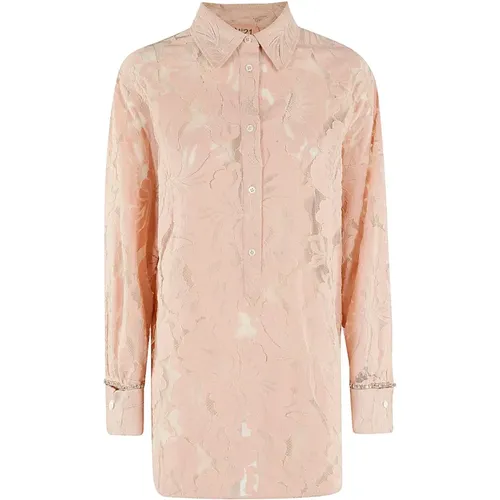 Elegant Crystal Embellished Shirt , female, Sizes: M - N21 - Modalova