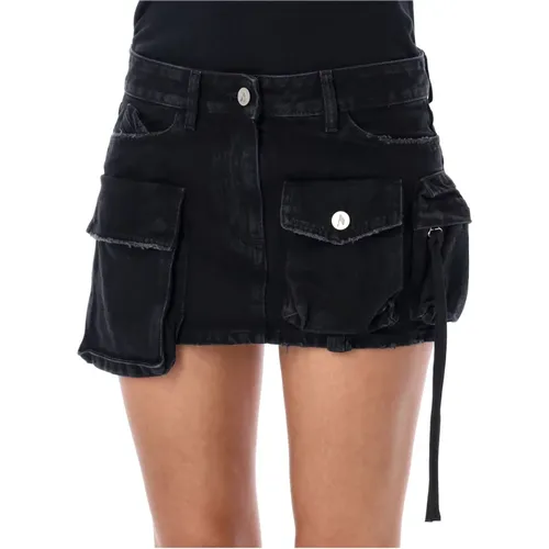Denim Mini Skirt with Cargo Pockets , female, Sizes: W27, W25, W26, W28 - The Attico - Modalova