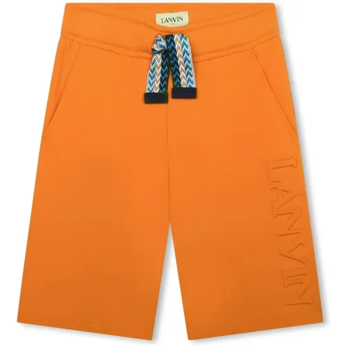 Orangefarbene Baumwollshorts mit Geflochtenen Details,Shorts - Lanvin - Modalova