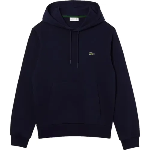 Blauer Pullover Klassisches Logo Sportlich Lässig,Blaue Kapuzen-Sweatshirt Casual Herbst Winter - Lacoste - Modalova