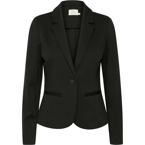 Klassische Blazer Jacke Schwarz Tief , Damen, Größe: 2XL - Kaffe - Modalova