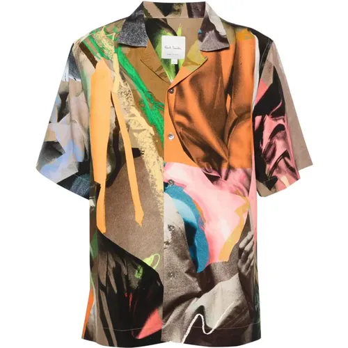 Abstract Linen Shirt MultiColour , male, Sizes: L, M, S - Paul Smith - Modalova