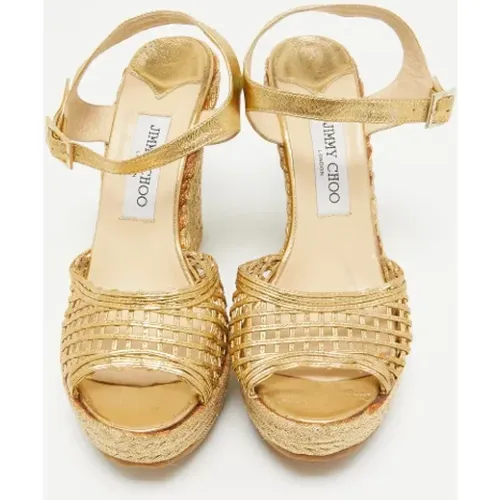 Pre-owned Leather sandals , female, Sizes: 6 1/2 UK - Jimmy Choo Pre-owned - Modalova