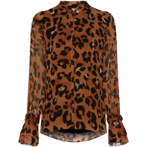 Leopard Print Carmen Bluse Hemd , Damen, Größe: M - Fabienne Chapot - Modalova