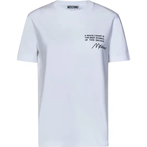 Logo Print T-Shirt , female, Sizes: L, S - Moschino - Modalova
