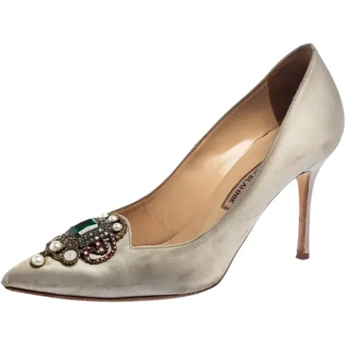 Pre-owned Satin heels , Damen, Größe: 38 EU - Manolo Blahnik Pre-owned - Modalova