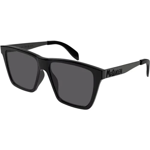Sunglasses,Stilvolle Am0352S Sonnenbrille für Männer,Schwarz/Graue Sonnenbrille Am0352S - alexander mcqueen - Modalova