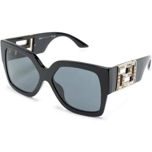 Schwarze Sonnenbrille mit Original-Etui,Sunglasses,Rosa Sonnenbrille mit Original-Etui - Versace - Modalova