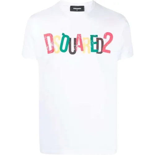 Multicolor Logo Print T-Shirt , male, Sizes: 2XL, S - Dsquared2 - Modalova